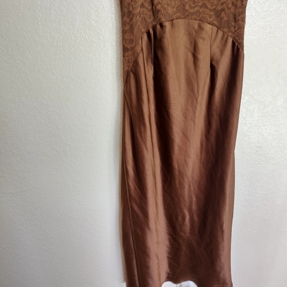 Runaway Amorea Laced Midi Dress Espresso Sz Xs - Picture 5 of 12